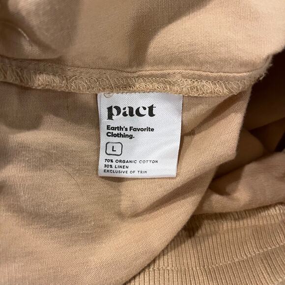 Pact Organic Cotton/Linen Canopy Joggers Pants Lightweight Women's Large Tan - Picture 5 of 6